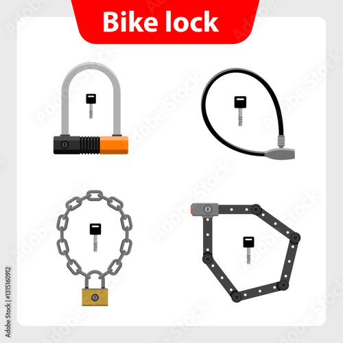 Bike lock set illustration