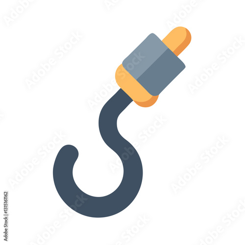 Industrial lifting hook with black and orange design