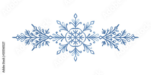 Blue ornamental snowflake divider with intricate details
