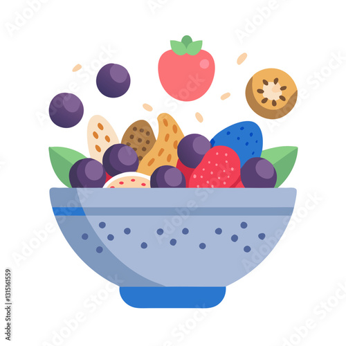 Healthy breakfast bowl with fruits and granola