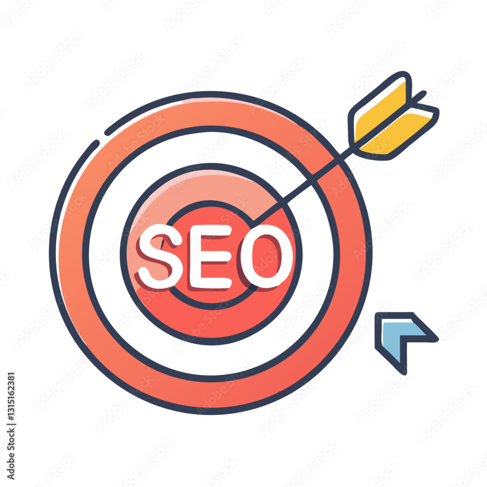SEO bullseye concept with arrow hitting the mark SEO bullseye concept with arrow hitting the mark