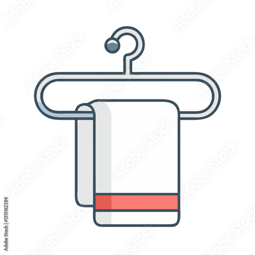 Towel hanger with folded clean towel