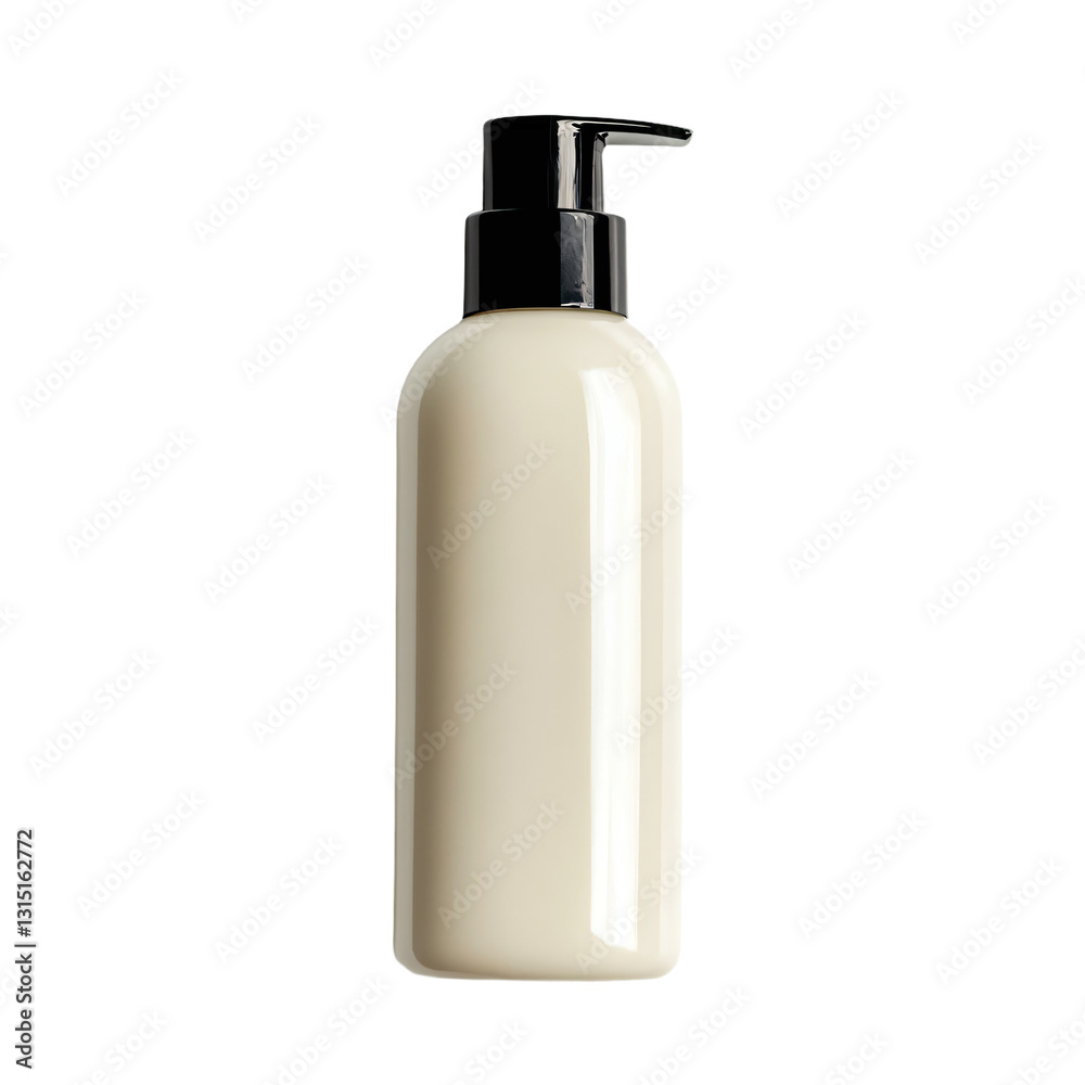 a bottle of cream with a black pump