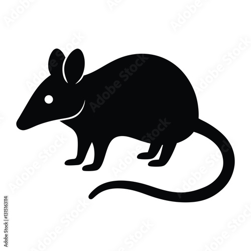 Stylized Elephant Shrew Silhouette Icon photo