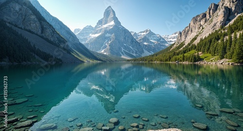Alpine Reflections: A Serene Mountain Lake Oasis