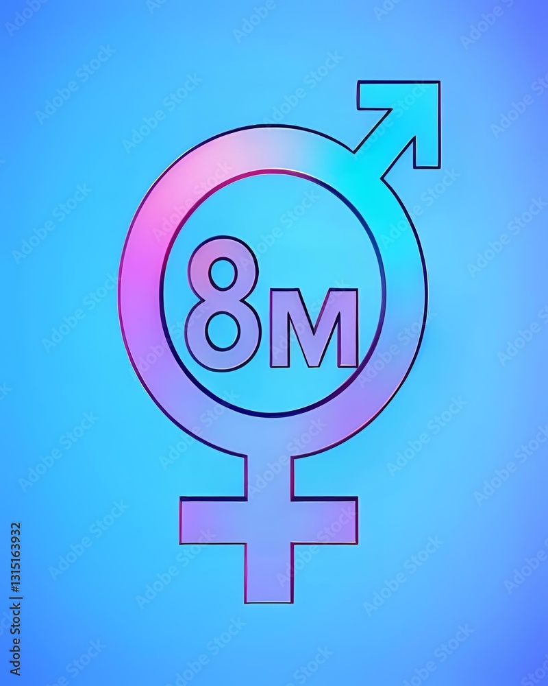 8M Día Internacional de la Mujer (símbolo). 8M Día Internacional de la Mujer (símbolo).