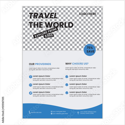 A modern corporate business flyer template and editable vector template design.
