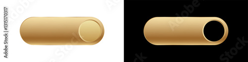 A gold cylinder is displayed from two different perspectives, highlighting its dimensional form.