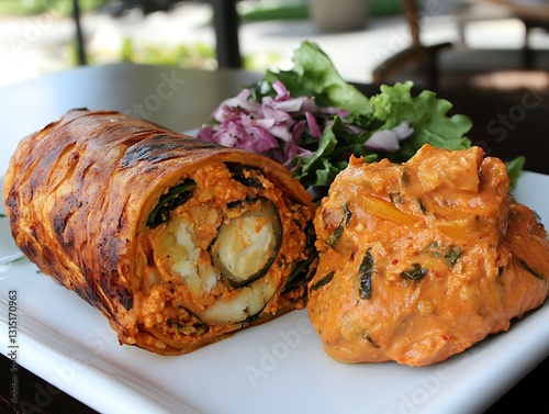 Spicy Seafood Wrap, Restaurant Patio photo