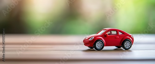 Colorful toy car positioned on a table representing auto loan refinancing apps and financial solutions