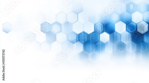 Abstract blue hexagon background vector, modern futuristic design for digital presentations and technology