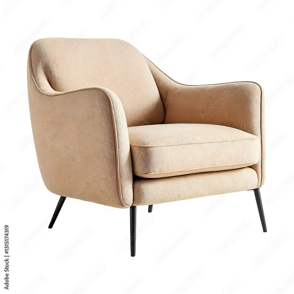Modern Cozy Chair, isolated on transparent background, png