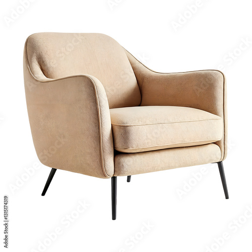 Obraz na płótnie Modern Cozy Chair, isolated on transparent background, png w salonie