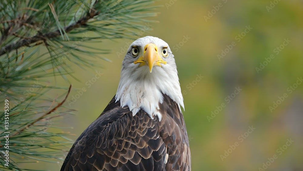 Fototapeta premium The Majestic Gaze of a Bald Eagle A Symbol of Strength and Freedom