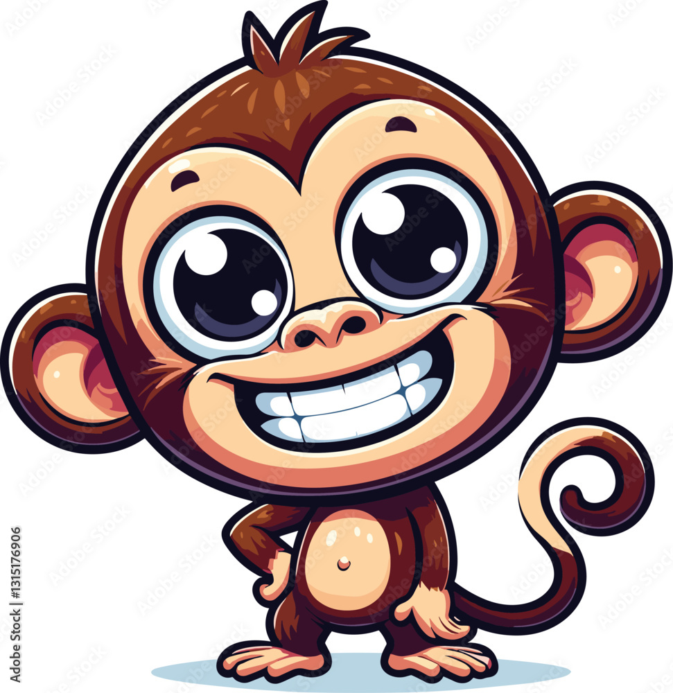 Obraz premium Digital Primate Design: Bold, Colorful & Whimsical Monkey Vectors to Energize Your Pinterest Feed 
