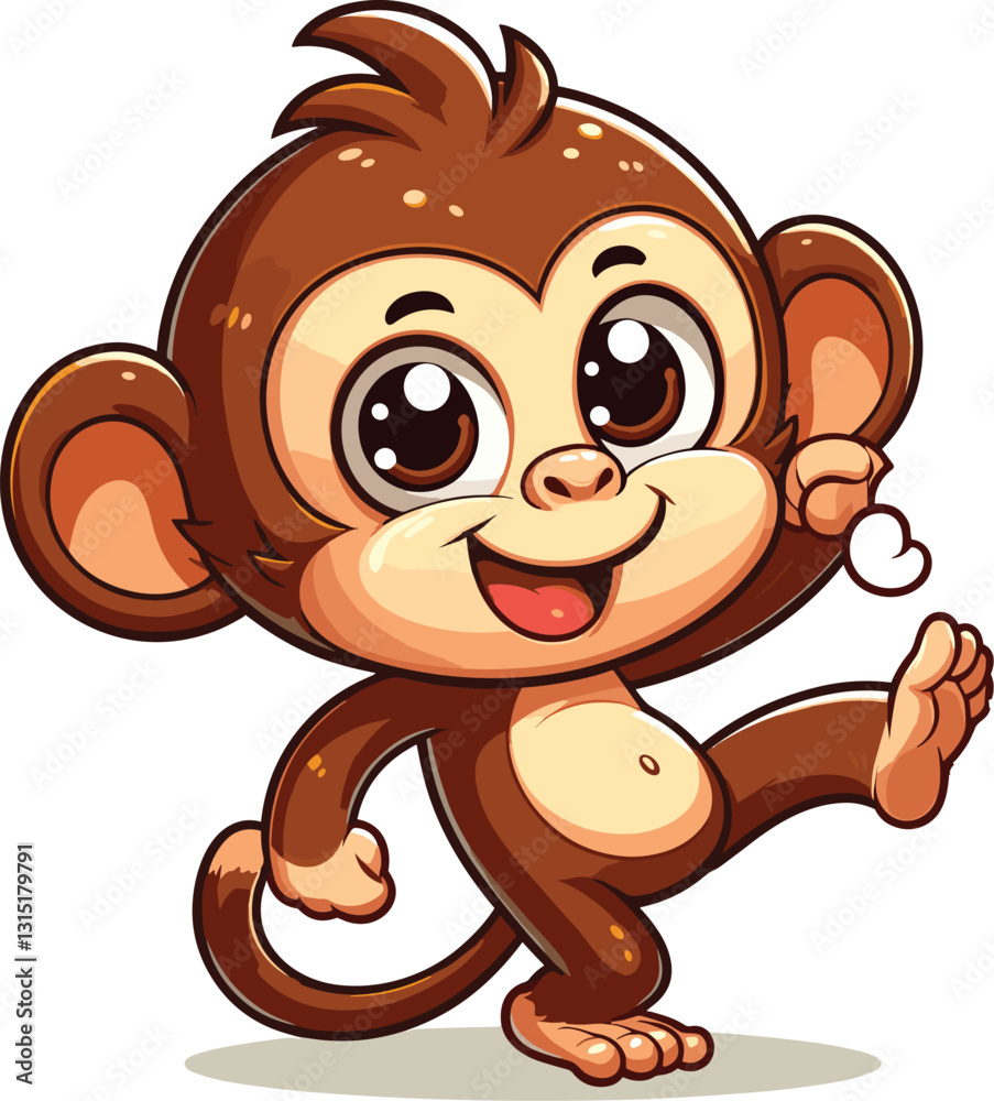 Fototapeta premium Vibrant Monkey Mood: Eye-Catching Cartoon & Vector Art to Spark Creativity on Your Boards 