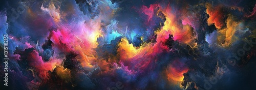 Wallpaper Mural Vibrant cosmic nebula with swirling colorful clouds and nebulous textures. Torontodigital.ca