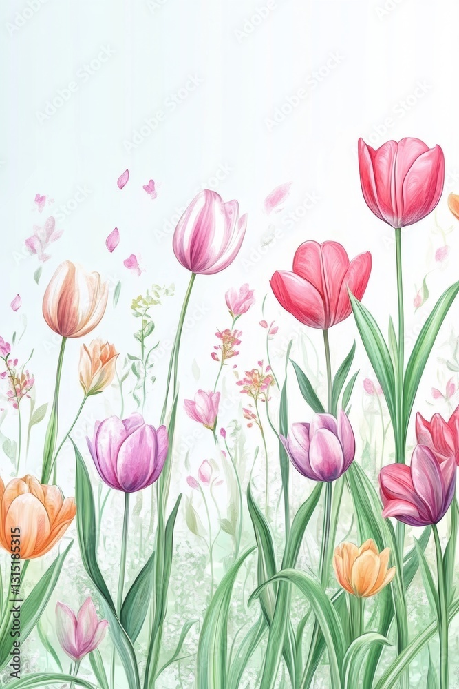 Fototapeta premium Beautiful tulip flower in Spring.