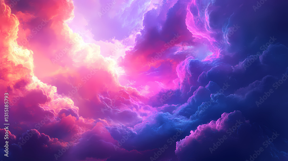 Abstract colorful cloudscape background, purple, pink, and blue. Surreal - City. Illustration Abstract colorful cloudscape background, purple, pink, and blue. Surreal - City. Illustration