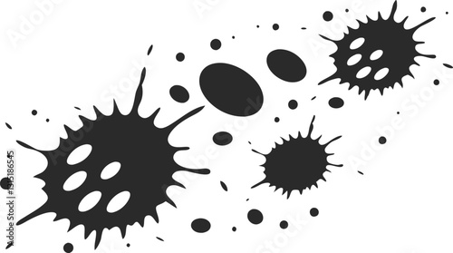 a set of black spots of paint vector illustration.