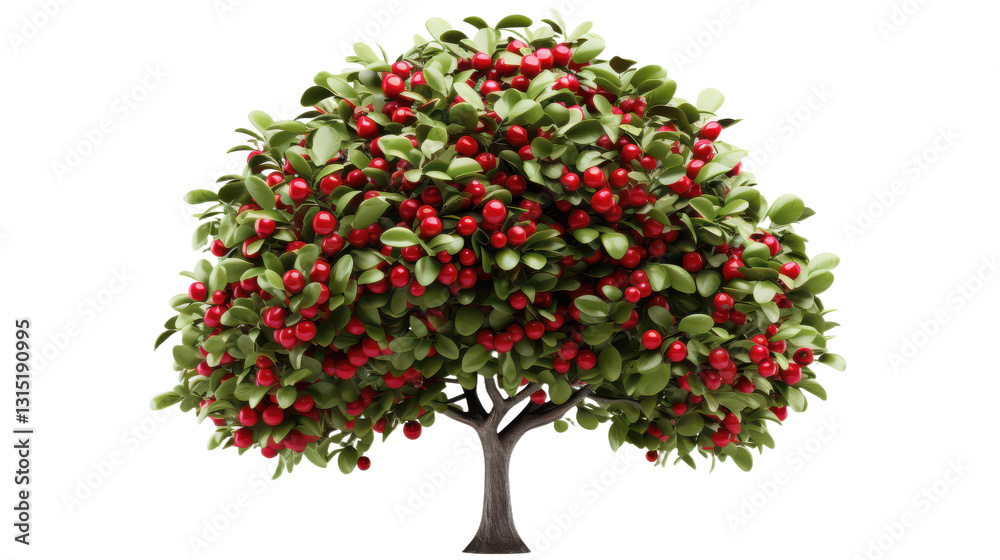 Fototapeta premium 3D Holly Tree Isolated on Transparent Background, PNG