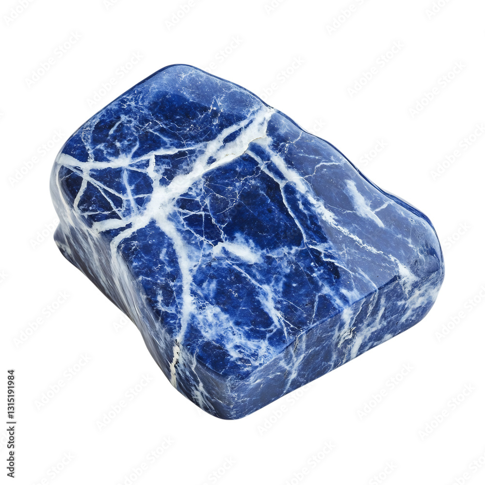A Polished Sodalite Block Isolated on Transparent Background A Polished Sodalite Block Isolated on Transparent Background