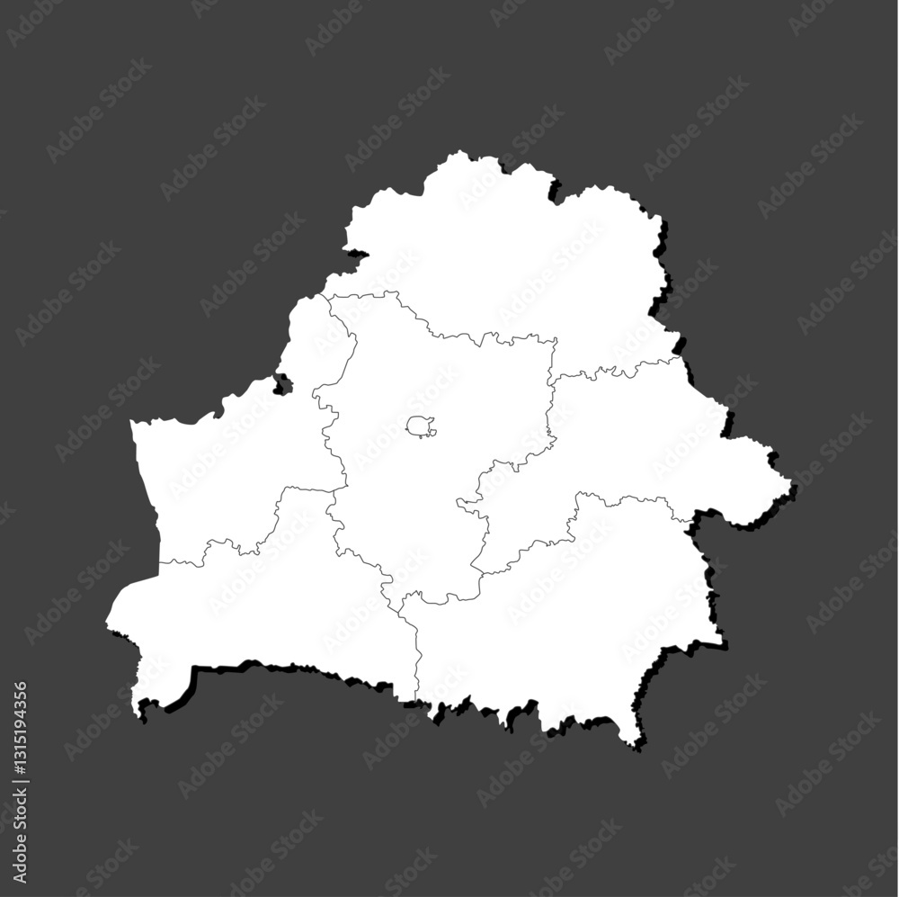 Vector map country Belarus divided on regions Vector map country Belarus divided on regions