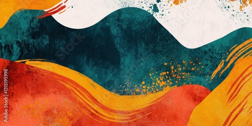 Intricate contemporary design featuring fluid abstract shapes and texture