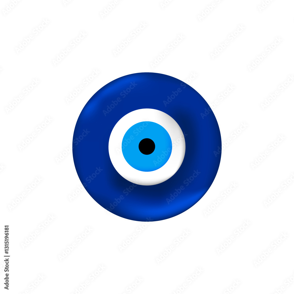 A blue and white nazar amulet designed to bring good luck and protect from negative energy. A blue and white nazar amulet designed to bring good luck and protect from negative energy.