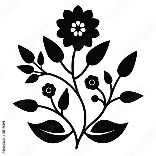 The ornamental flowers shaped like leaves