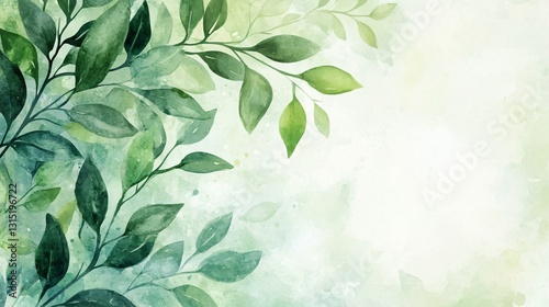 Vibrant Spring Foliage Watercolor Art