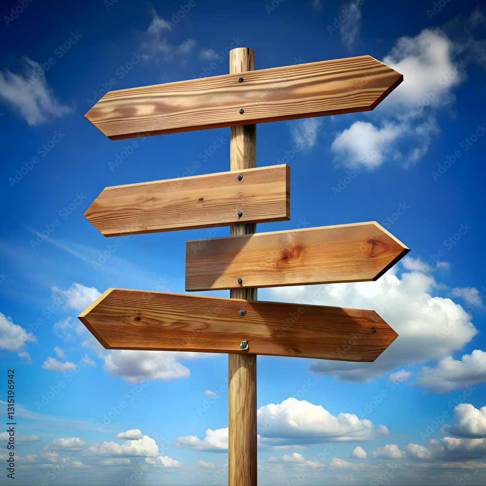 Wooden Signpost. Guiding Your Journey Through Life's Crossroads