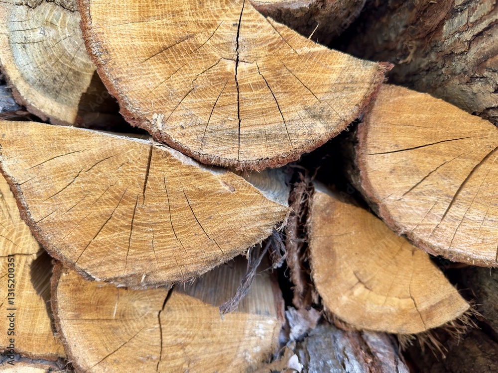 Stacked Firewood Close-Up. A detailed close-up of freshly cut firewood stacked neatly. The logs showcase natural wood grain, cracks, and rough bark texture. Stacked Firewood Close-Up. A detailed close-up of freshly cut firewood stacked neatly. The logs showcase natural wood grain, cracks, and rough bark texture.