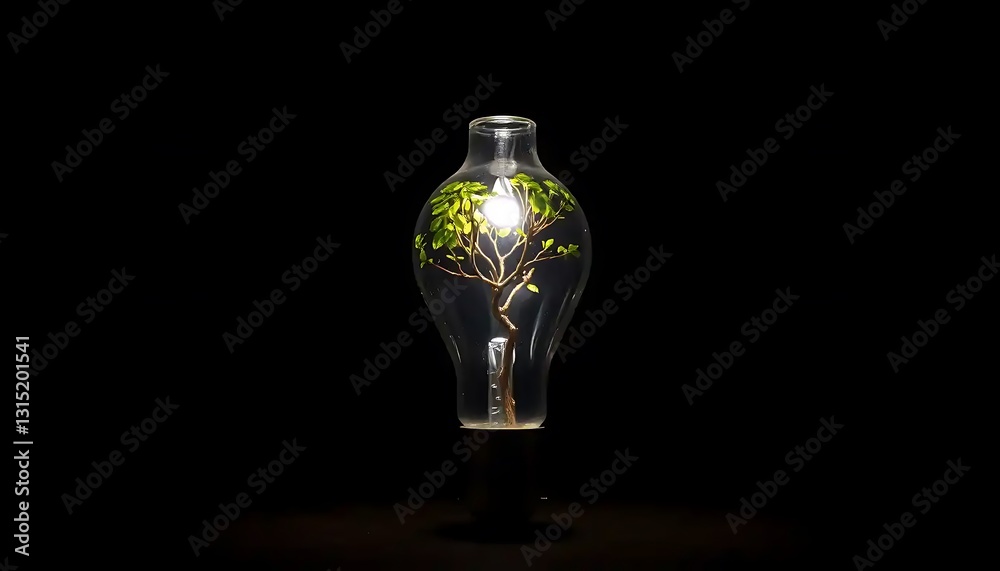 Illuminated concept of sustainable growth within a classic light bulb Illuminated concept of sustainable growth within a classic light bulb