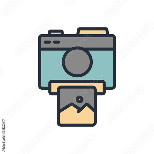 photo icon collection .design style with background