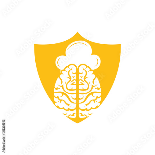 Smart chef vector logo design concept. Brain and chef hat icon.