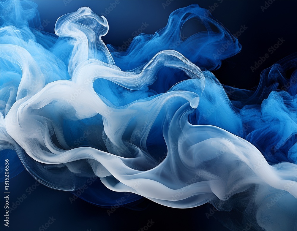 Fototapeta premium blue smoke on black background