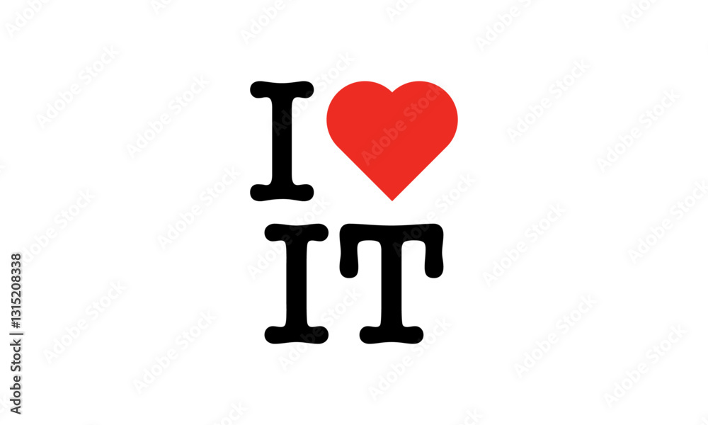 I Love IT ITALY Country Red Heart T-Shirt Sweatshirt Digital Vector Black Lettering Design