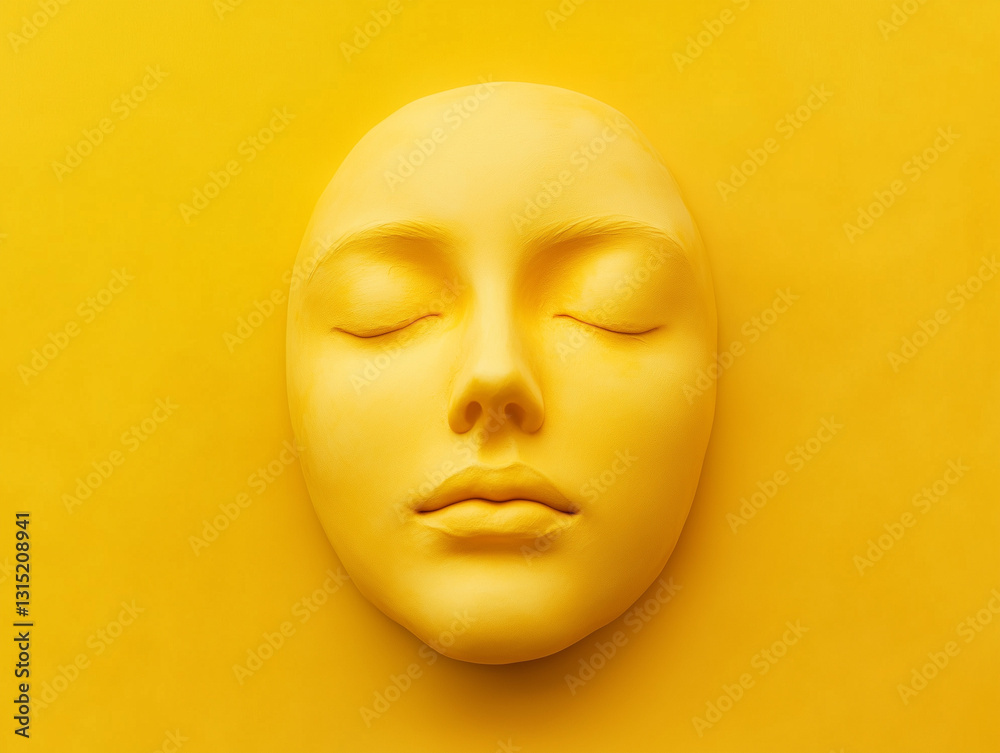 Face with neutral expression isolated on a solid color background Face with neutral expression isolated on a solid color background