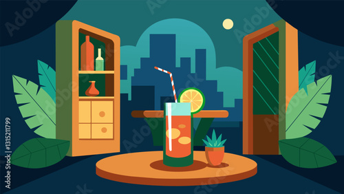 We found a cozy nook at a hidden speakeasy known for their twist on the classic Havana Mojito with a splash of locally made rum.. Vector illustration