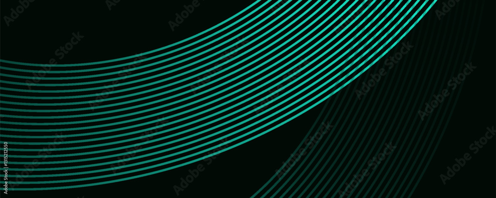 Naklejka premium Abstract elegant green aqua background with glowing lines. Digital cyberspace, Big data analytics, 3d rendering, machine learning, and predictive analytics