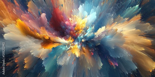Vibrant splash of abstract colours resembling an explosion of hues