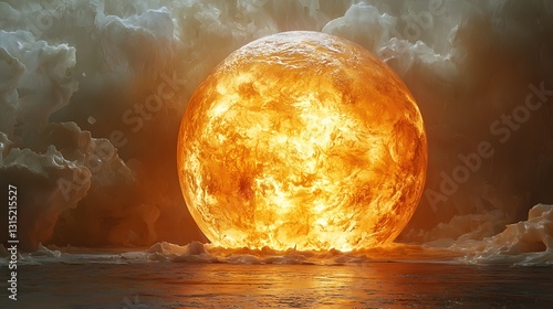 Glowing Orb of Liquid Butter in Radiant Soft Light