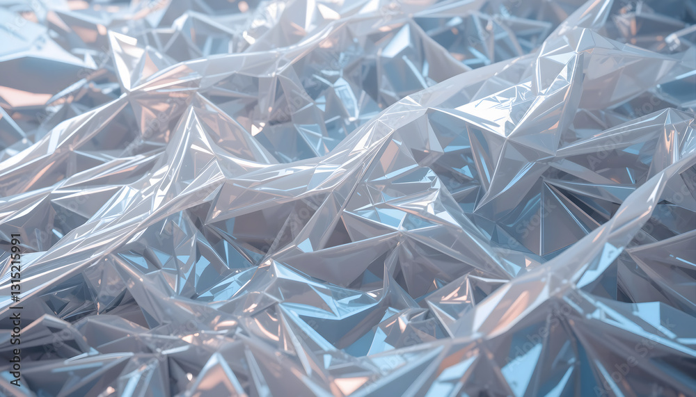 Crinkled Transparent Cling Film Wrapped on a Surface Crinkled Transparent Cling Film Wrapped on a Surface