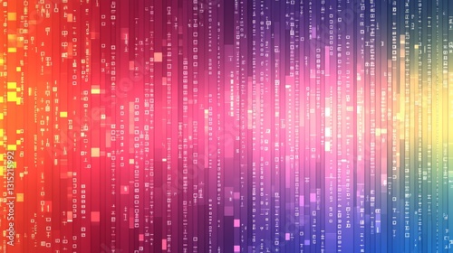 Wallpaper Mural Creating a holographic binary code pattern in marseille high fidelity digital art urban environment futuristic viewpoint Torontodigital.ca