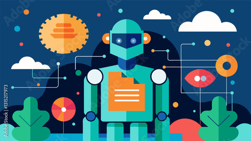 The rise of artificial intelligence and machine learning have only amplified the importance of big data in shaping the future of work.. Vector illustration