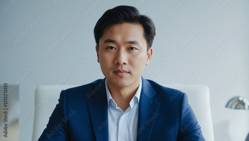 Confident Asian Startup Founder with Tablet - Portrait of young entrepreneur holding digital tablet, leading technology startup Confident Asian Startup Founder with Tablet - Portrait of young entrepreneur holding digital tablet, leading technology startup