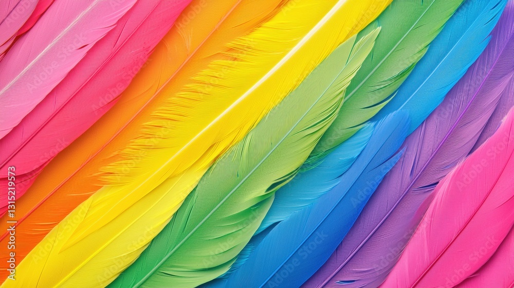 Obraz premium Vibrant and colorful parrot feathers exhibiting a stunning transition of hues in a macro close-up view of nature
