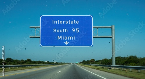 Driving South on Interstate 95 to Miami Florida Travel photo