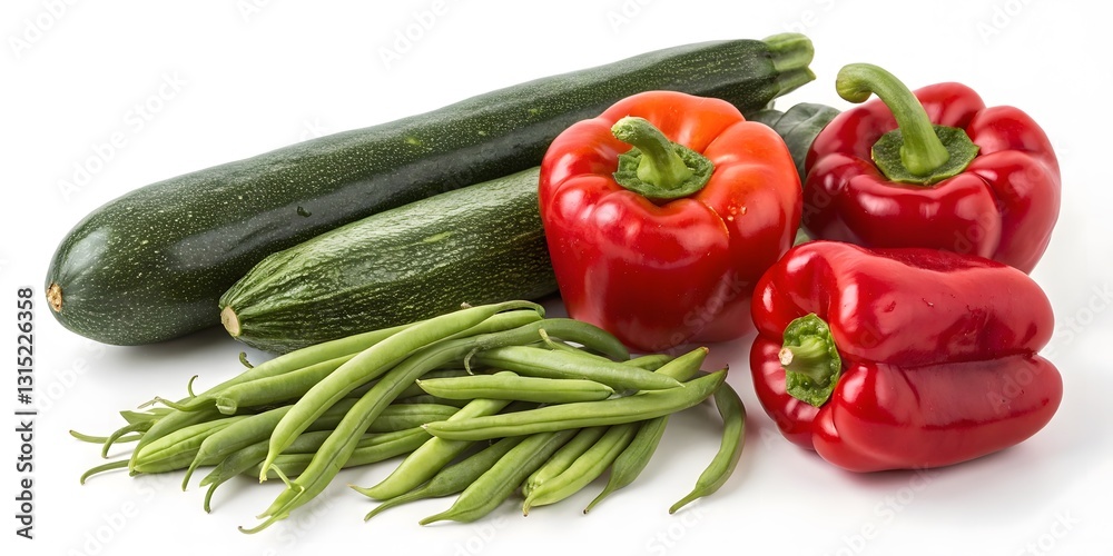 Fresh Zucchini, Bell Peppers, and Green Beans Arrangement Fresh Zucchini, Bell Peppers, and Green Beans Arrangement